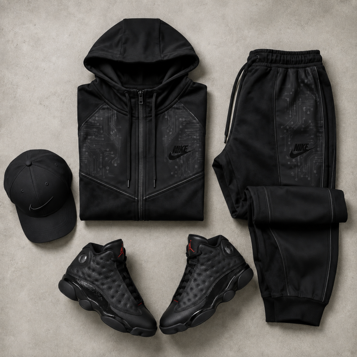 BLACKOUT TECH EDIT — vue à plat Nike